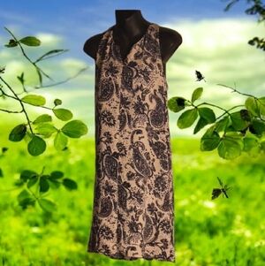 Classy Blue and White Paisley Halter Dress By The Limited (M)